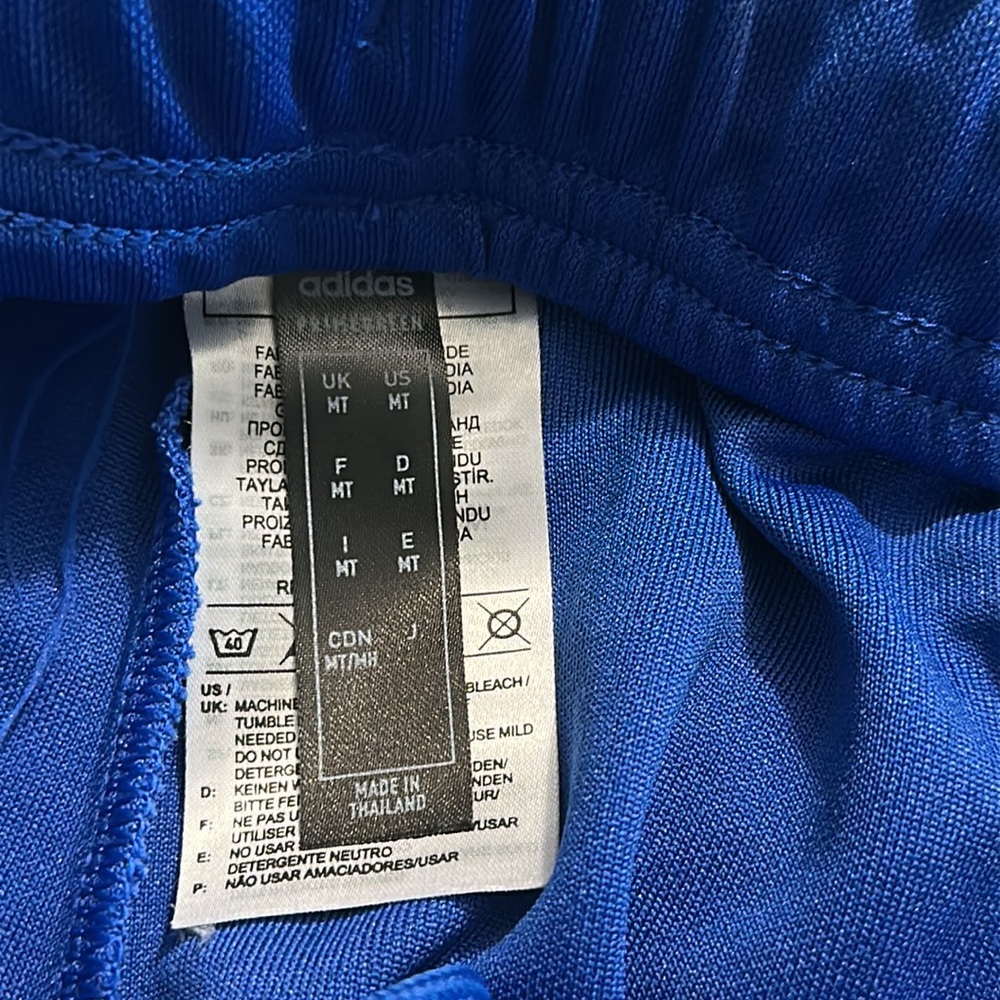 Adidas royal Blue pants Three-Stripe Design Sz Med tall NWOT never worn - Picture 4 of 5